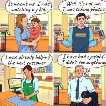 دزد گریزان: فقط یک کارآگاه باهوش متوجه می شود که چه کسی کیف پول را در تصویر دزدیده است