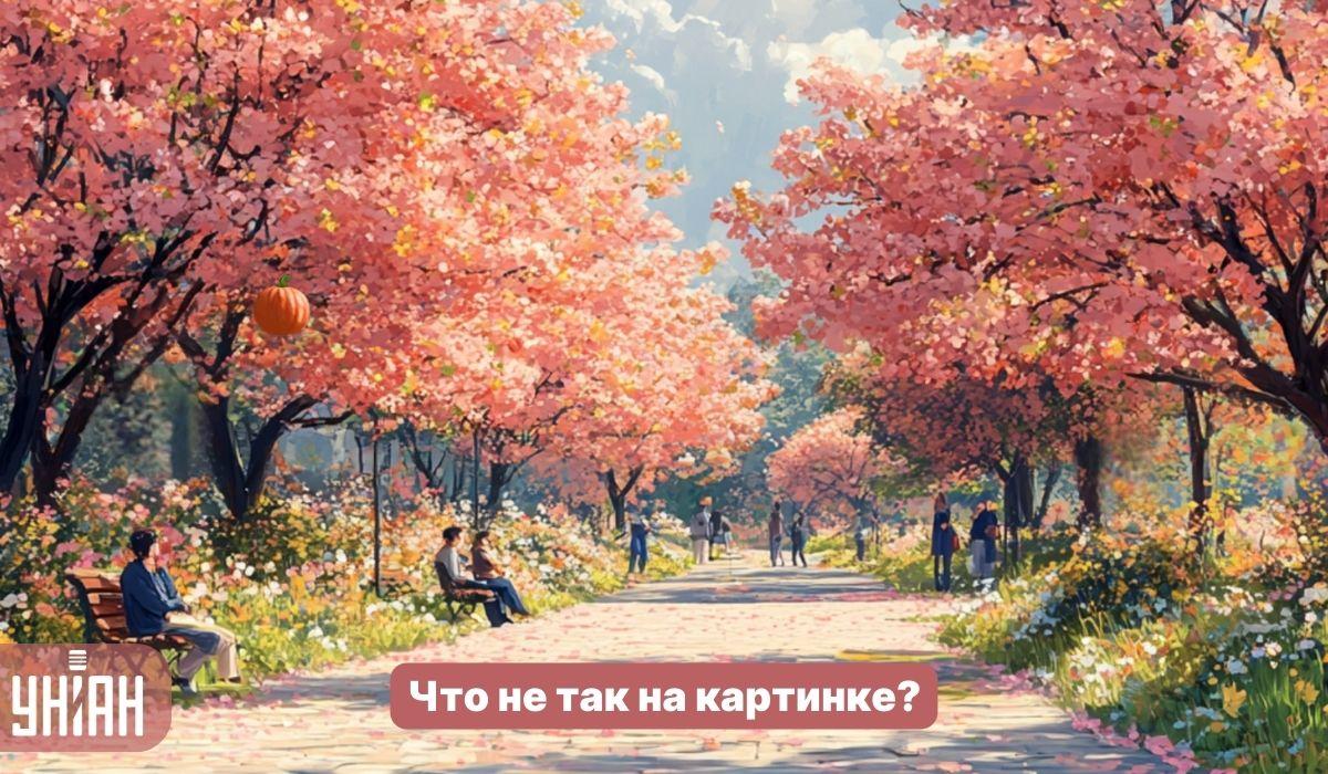 شما باید در 5 ثانیه یک حشره عجیب را در پارکی با درختان ساکورا پیدا کنید: یک تست ساده هوش